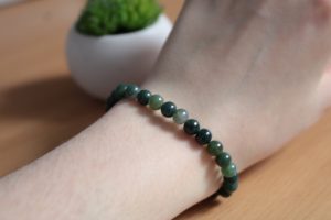 Bracelet Agate Mousse – Perles 6mm