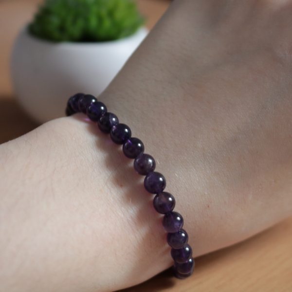 Bracelet Améthyste – Perles 6mm