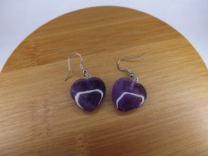 Boucles d’oreilles en Améthyste Coeur