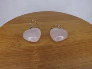 Boucles d’oreilles en Quartz rose Coeur