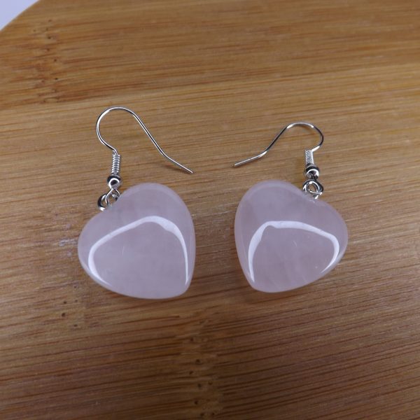 Boucles d’oreilles en Quartz rose Coeur