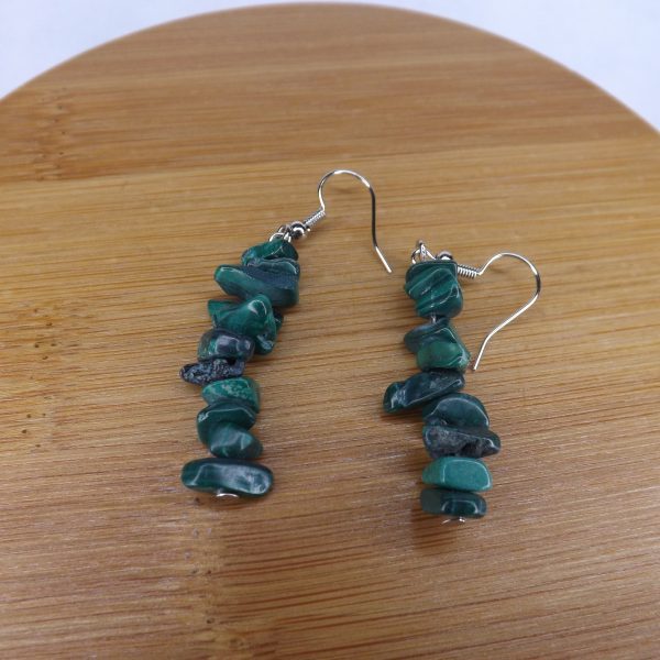 Boucles d’oreilles en Malachite