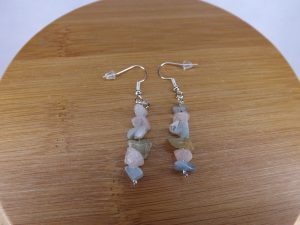 Boucles d’oreilles en Morganite