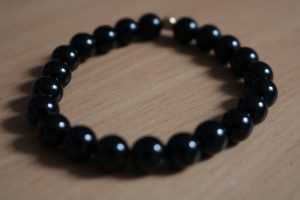 Bracelet Obsidienne Dorée – Perles 8mm