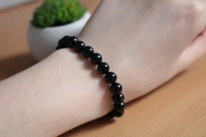 Bracelet Obsidienne Dorée – Perles 8mm