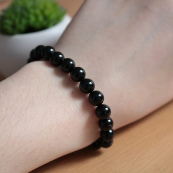 Bracelet Obsidienne Dorée – Perles 8mm