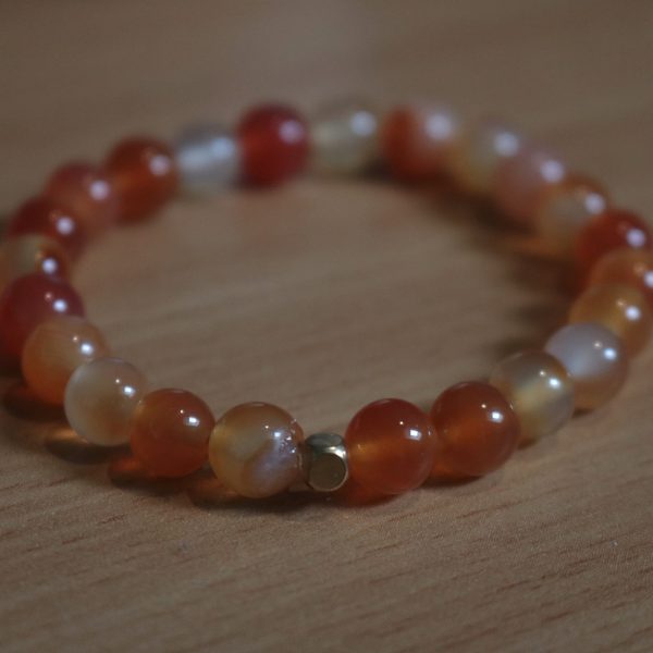 Bracelet Cornaline (Agate rouge) – Perles 8mm