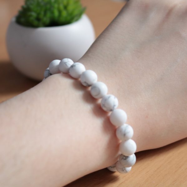 Bracelet Howlite Mat – Perles 8mm