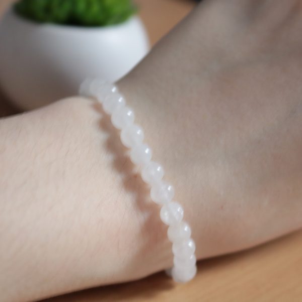 Bracelet Jade blanche – Perles 6mm