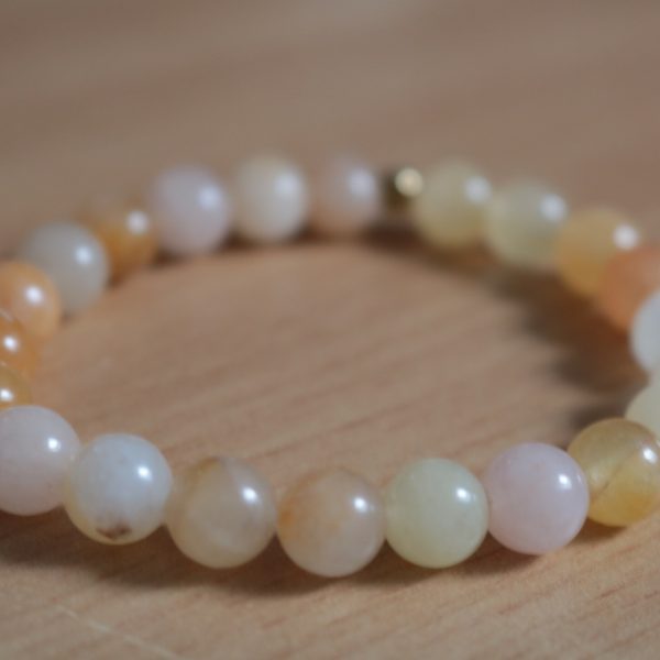 Bracelet Jade de Topaze Jaune – Perles 8mm