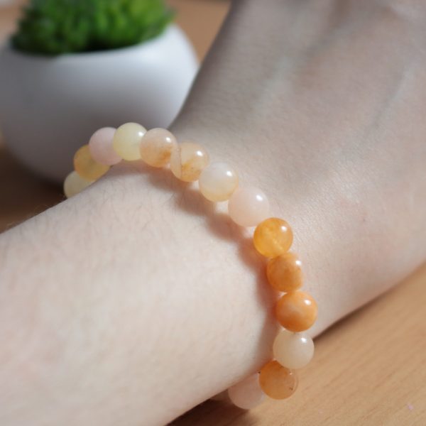 Bracelet Jade de Topaze Jaune – Perles 8mm