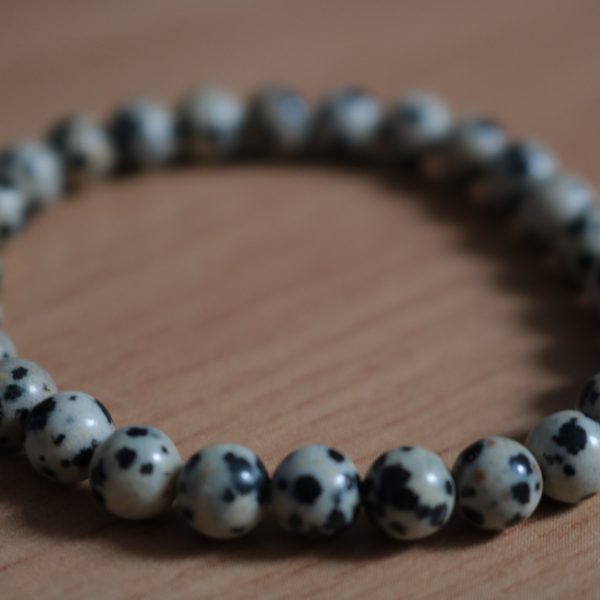 Bracelet Jaspe Dalmatien- Perles 6mm