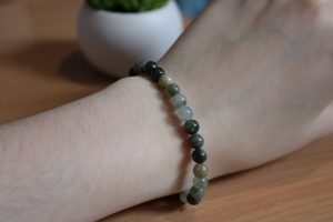 Bracelet Quart Rutilé Vert – Perles 6mm