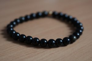 Bracelet Obsidienne Dorée – Perles 6mm