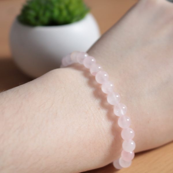 Bracelet Quartz Rose – Perles 6mm