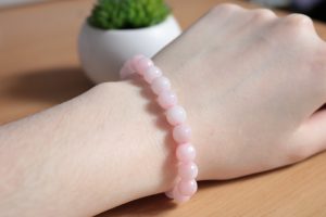 Bracelet Quartz Rose Opaque – Perles à facettes 8mm