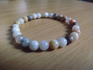 Bracelet Agate Feuille de Bambou – Perles 6mm