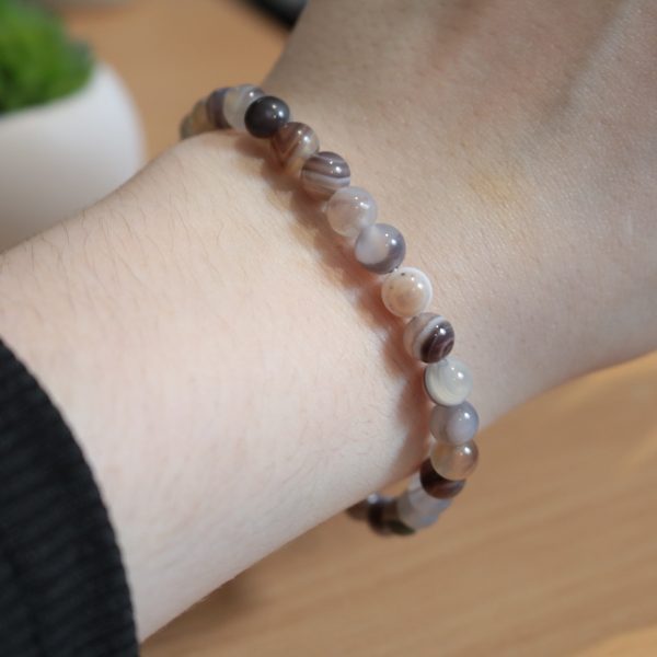 Bracelet Agate du Botswana – Perles 6mm