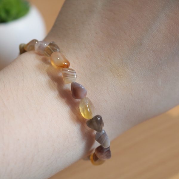 Bracelet Agate du Botswana – Perles ovales 6mm