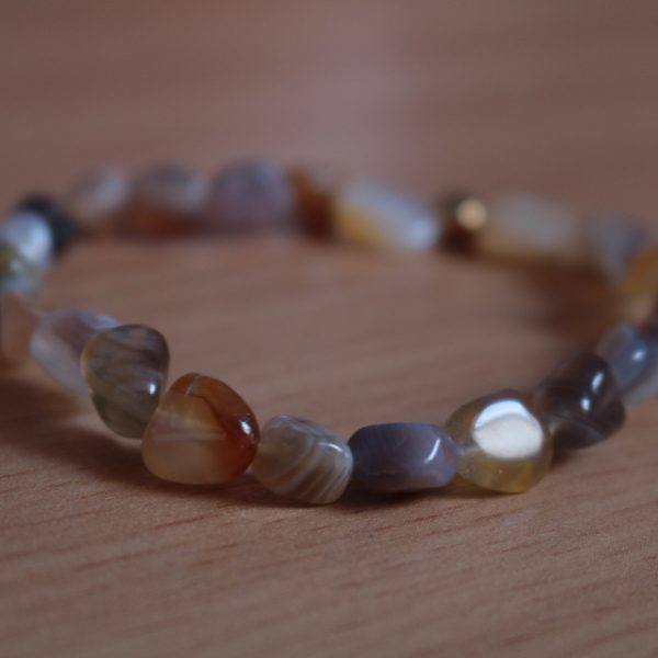 Bracelet Agate du Botswana – Perles ovales 6mm