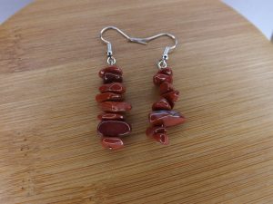 Boucles d’oreilles en Jaspe rouge