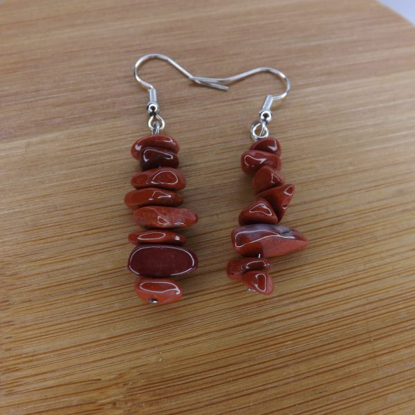 Boucles d’oreilles en Jaspe rouge