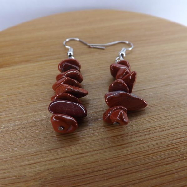 Boucles d’oreilles en Jaspe rouge