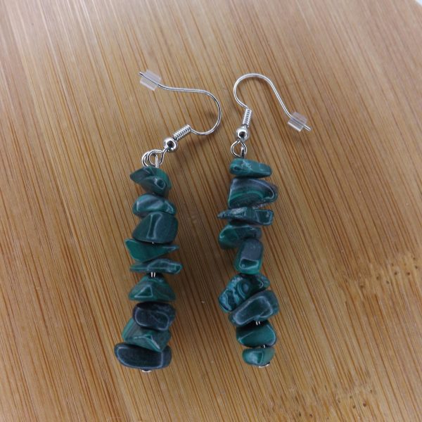 Boucles d’oreilles en Malachite