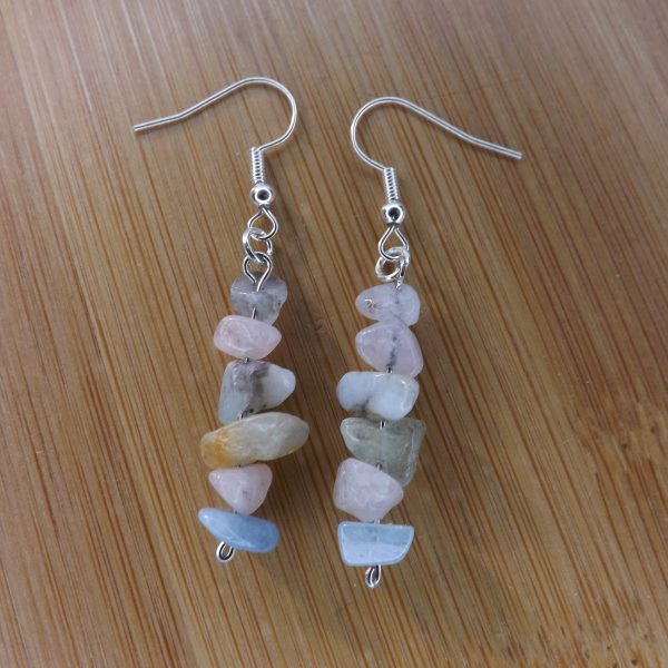 Boucles d’oreilles en Morganite