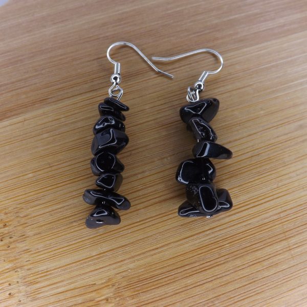 Boucles d’oreilles en Obsidienne