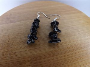 Boucles d’oreilles en Obsidienne