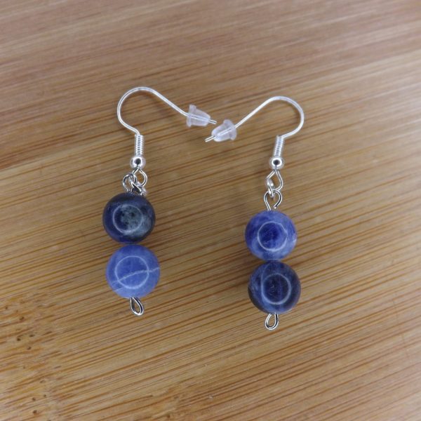 Boucles d’oreilles en Sodalite