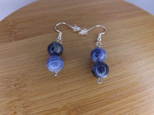 Boucles d’oreilles en Sodalite