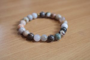 Bracelet Agate Plume – Perles 8mm B