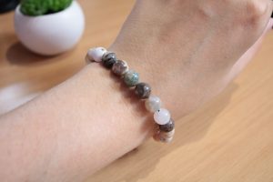 Bracelet Agate Plume – Perles 8mm B