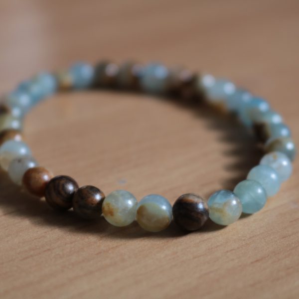 Bracelet Calcite Bleue sur Gangue – Perles 6mm AA