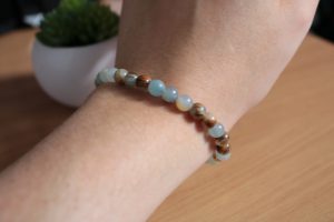 Bracelet Calcite Bleue sur Gangue – Perles 6mm AA