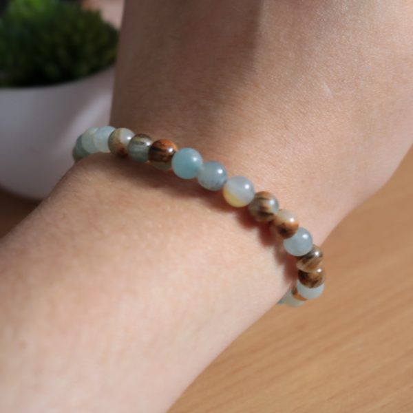 Bracelet Calcite Bleue sur Gangue – Perles 6mm AA