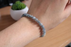 Bracelet Cyanite Bleue – Perles 6mm AB