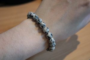 Bracelet Jaspe Dalmatien- Perles 8mm