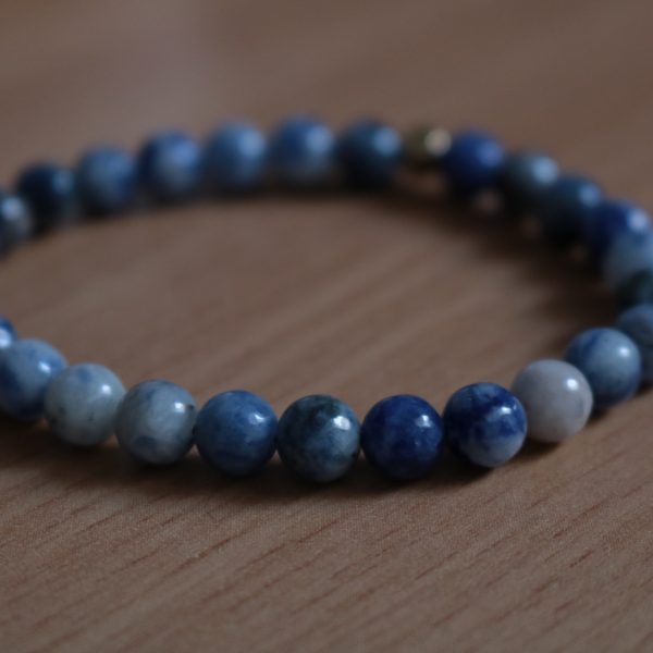 Bracelet Jaspe Blue Spot – Perles 6mm