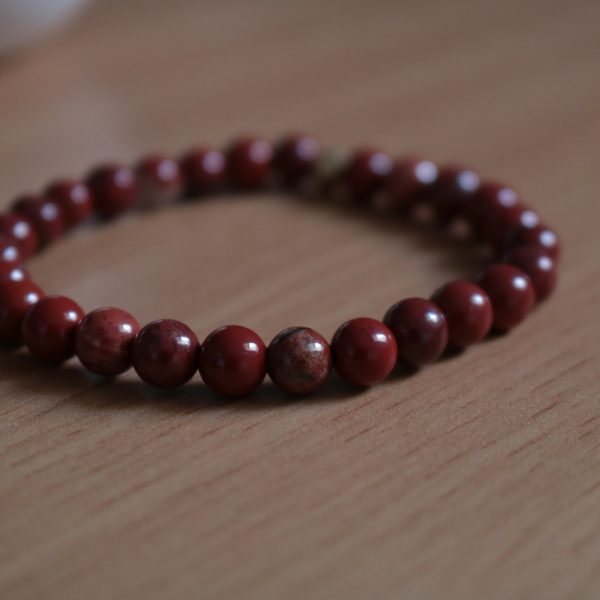 Bracelet Jaspe Rouge – Perles 6mm