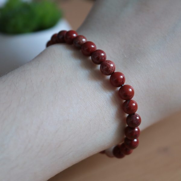 Bracelet Jaspe Rouge – Perles 6mm