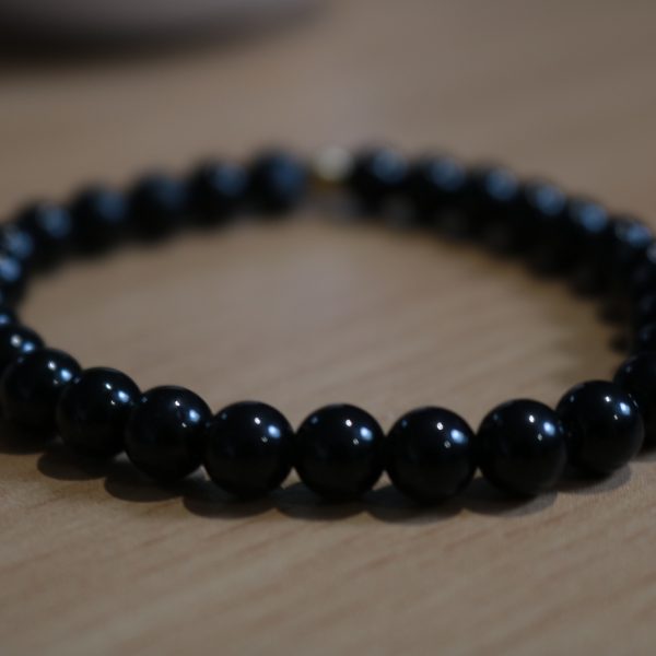 Bracelet Obsidienne Noire – Perles 6mm