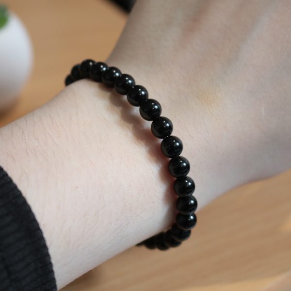 Bracelet Obsidienne Noire – Perles 6mm