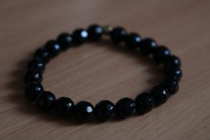 Bracelet Onyx Noir Facetté- Perles 8mm