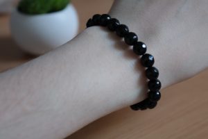 Bracelet Onyx Noir Facetté- Perles 8mm