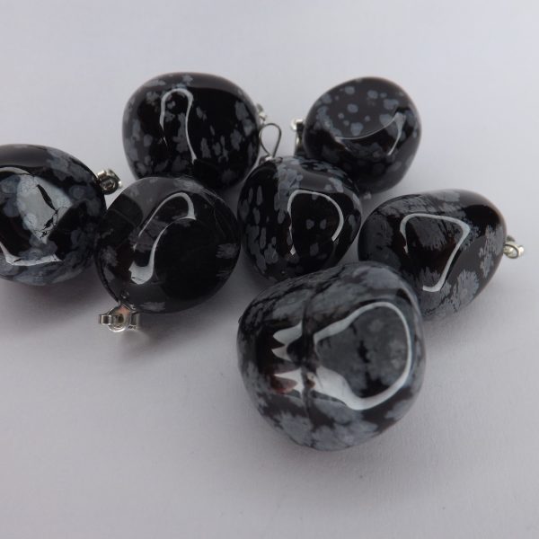 Pendentif Obsidienne Flocons de neige (20mm) A