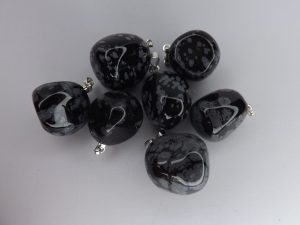 Pendentif Obsidienne Flocons de neige (20mm) A