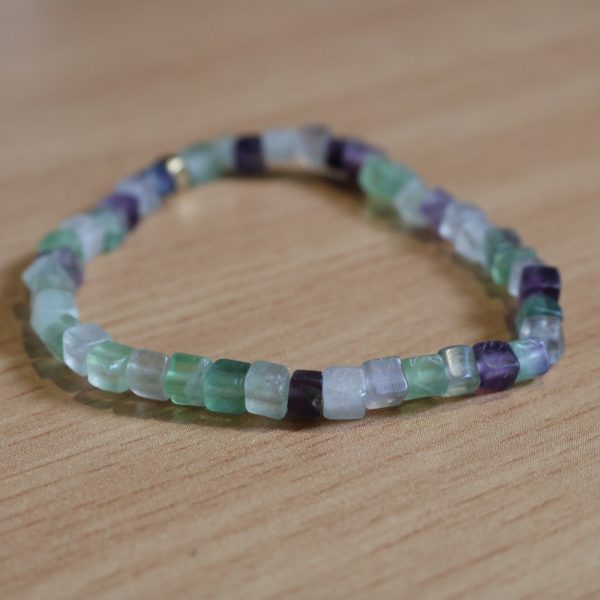 Bracelet Fluorine Multicolore – Perles carrée 4mm